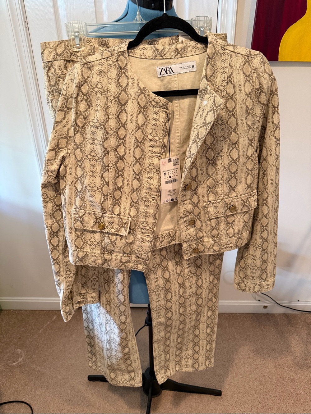 Zara Neutral Snake-Print Jacket and Trousers Set
Can be sold separately